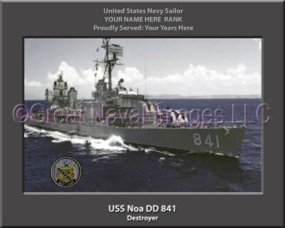 USS Noa DD 841 Personalized Navy Ship Photo