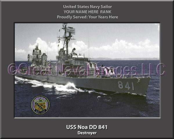 USS Noa DD 841 Personalized Navy Ship Photo