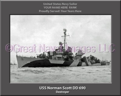 USS Norman Scott DD 690 Personalized Navy Ship Photo