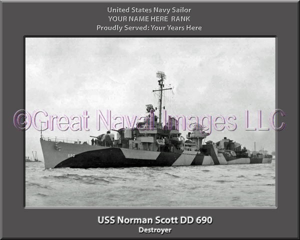 USS Norman Scott DD 690 Personalized Navy Ship Photo