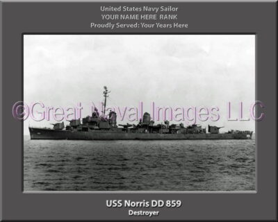 USS Norris DD 859 Personalized Navy Ship Photo