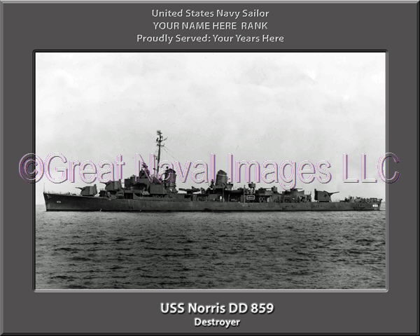 USS Norris DD 859 Personalized Navy Ship Photo