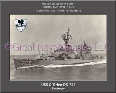 USS O'Brien DD 725 Personalized Navy Ship Photo