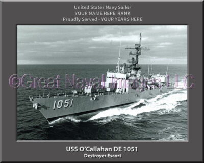 USS O'Callahan DE 1051 Personalized Navy Ship Photo