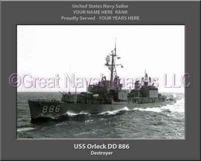 USS Orleck DD 886 Personalized Navy Ship Photo