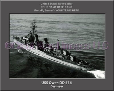 USS Owen DD 536 Personalized Navy Ship Photo