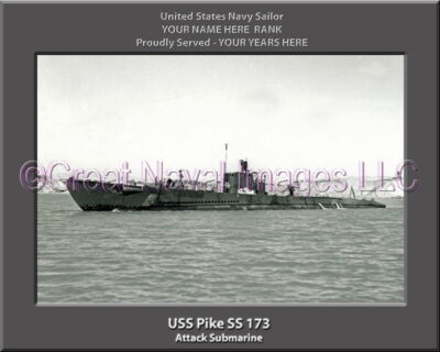 USS Pike SS 173 Personalized Photo on Canvas