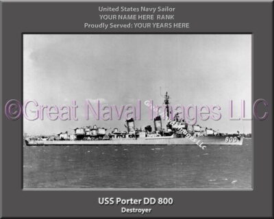 USS Porter DD 800 Personalized Navy Ship Photo