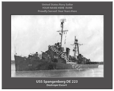 USS Spangenberg DE 223 Personalized Navy Ship Photo