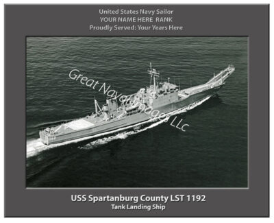 USS Spartanburg County LST 1192 Personalized Navy Ship Photo
