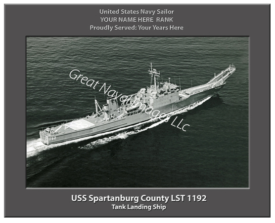 USS Spartanburg County LST 1192 Personalized Navy Ship Photo