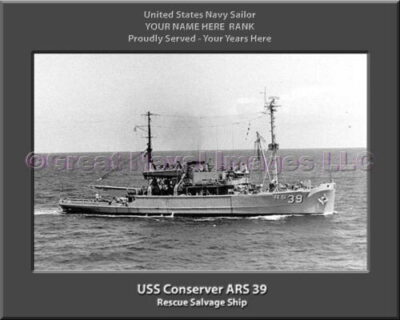 USS conserver ARS 39 Personalized ship Photo