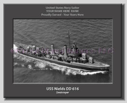 USS Nields DD 616 Personalized Navy Ship Photo
