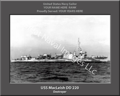 USS MacLeish DD 220 Personalized Navy Ship Photo