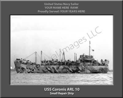 USS Coronis ARL 10 Personalized Navy Ship Photo