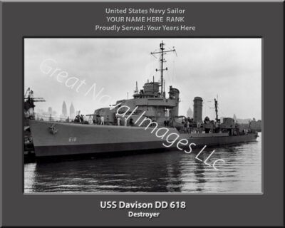 USS Davison DD 618 Personalized Navy Ship Photo