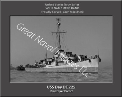 USS Day DE 225 Personalized Navy Ship Print