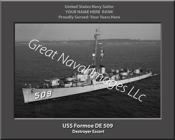 USS Formoe DE 509 Personalized Navy Ship Photo
