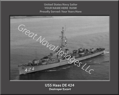 USS Haas DE 424 Personalized Navy Ship Photo