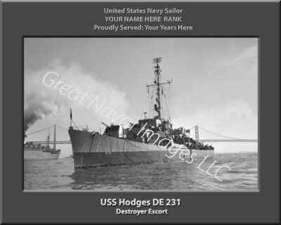 USS Hodges DE 231 Personalized Navy Ship Photo