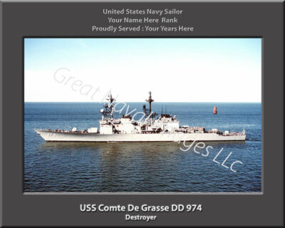 USS Comte De Grasse DD 974 Personalized Navy Ship Photo