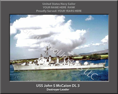 USS John S McCain DL 3 Personalized Navy Ship Photo