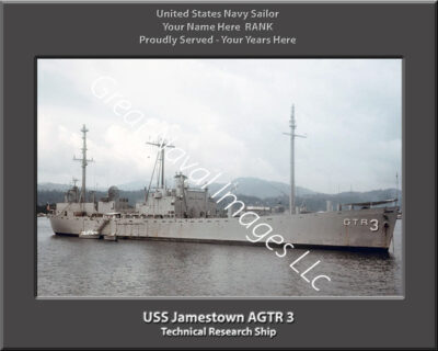 USS Jamestown AGTR 3 Personalized Navy Ship Photo
