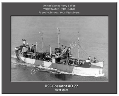 USS Cossatot AO 77 Personalized Navy Ship Photo