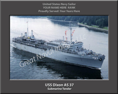 USS Dixon AS 37 Personalized Navy Ship Photo