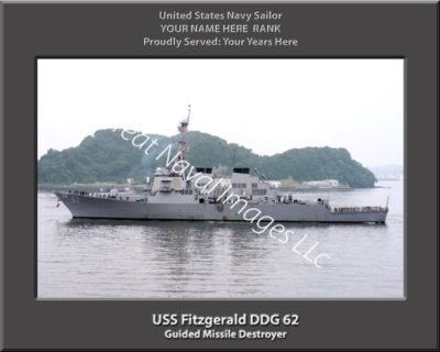 USS Fitzgerald DDG 62 Personalized Navy Ship Print