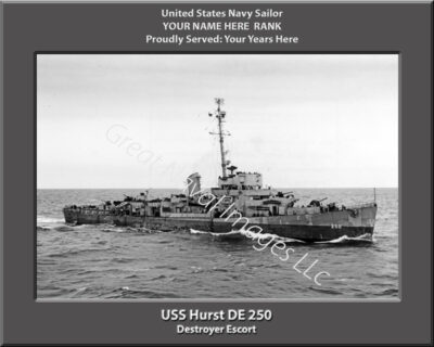 USS Hurst DE 250 Personalized Navy Ship Photo