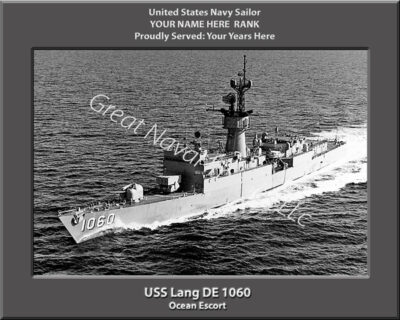 USS Lang DE 1060 Personalized Navy Ship Photo