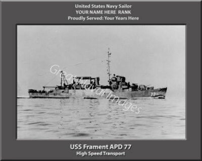 USS Frament APD 77 Personalized Navy Ship Photo