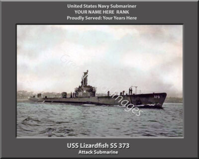 USS Lizardfish SS 373 Personalized Navy Submarine Photo