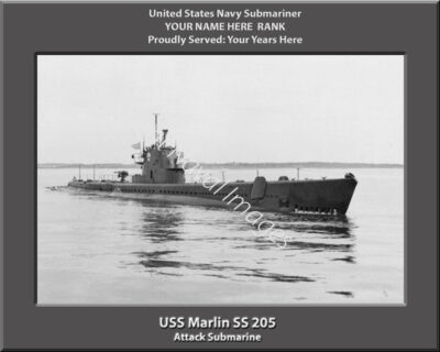 USS Marlin SS 205 Personalized Navy Submarine Photo