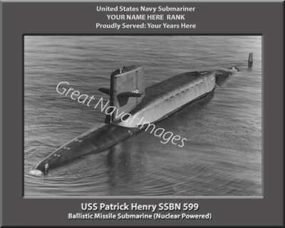 USS Patrick Henry SSBN 599 Personalized Navy Submarine Photo