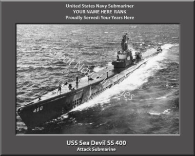USS Sea Devil SS 400 Personalized Navy Submarine Photo