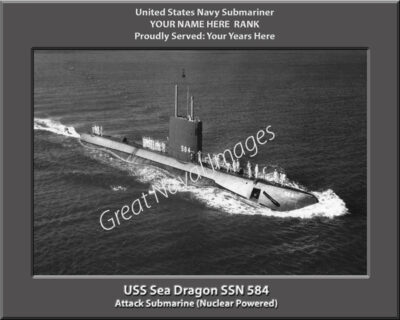 USS Sea Dragon SSN 584 Personalized Navy Submarine Photo
