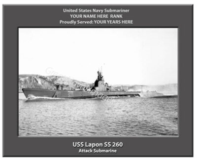 USS Lapon SS 260 Personalized Navy Submarine Photo