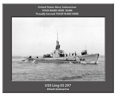 USS Ling SS 297 Personalized Navy Submarine Photo