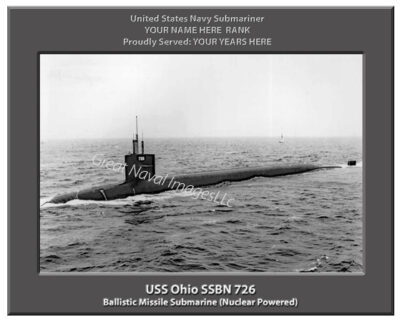 USS Ohio SSBN 726 Personalized Navy Submarine Photo