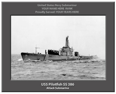 USS Pilotfish SS 386 Personalized Navy Submarine Photo
