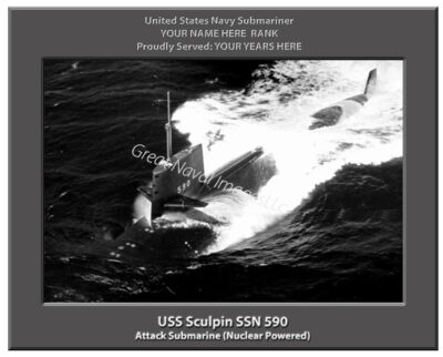 USS Sculpin SSN 590 Personalized Navy Submarine Photo