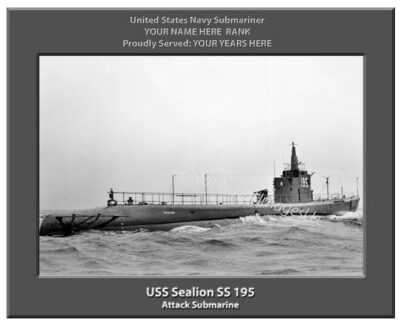 USS Sealion SS 195 Personalized Navy Submarine Photo