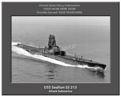 USS Sealion SS 315 Personalized Navy Submarine Photo