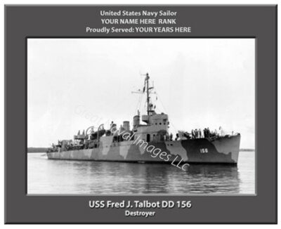 USS Fred J Talbot DD 156 Personalized Navy Ship Photo