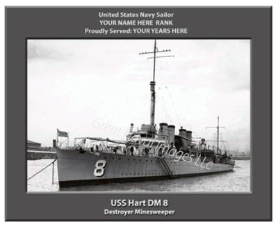 USS Hart DM 8 Personalized Navy Ship Photo