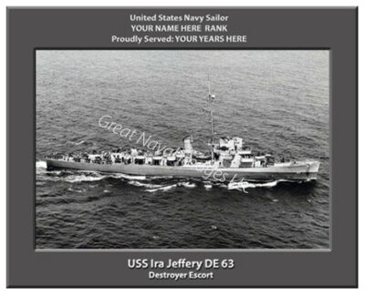 USS Ira Jeffery DE 63 Personalized Navy Ship Photo