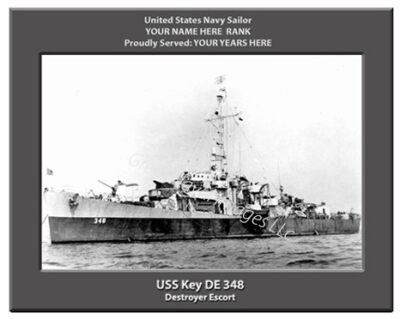 USS Key DE 348 Personalized Navy Ship Photo