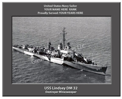 USS Lindsey DM 32 Personalized Navy Ship Photo
